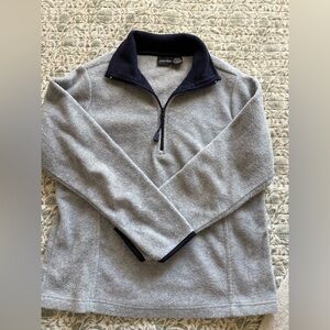 St. John's Bay Gray and Black Zip Up Sweater